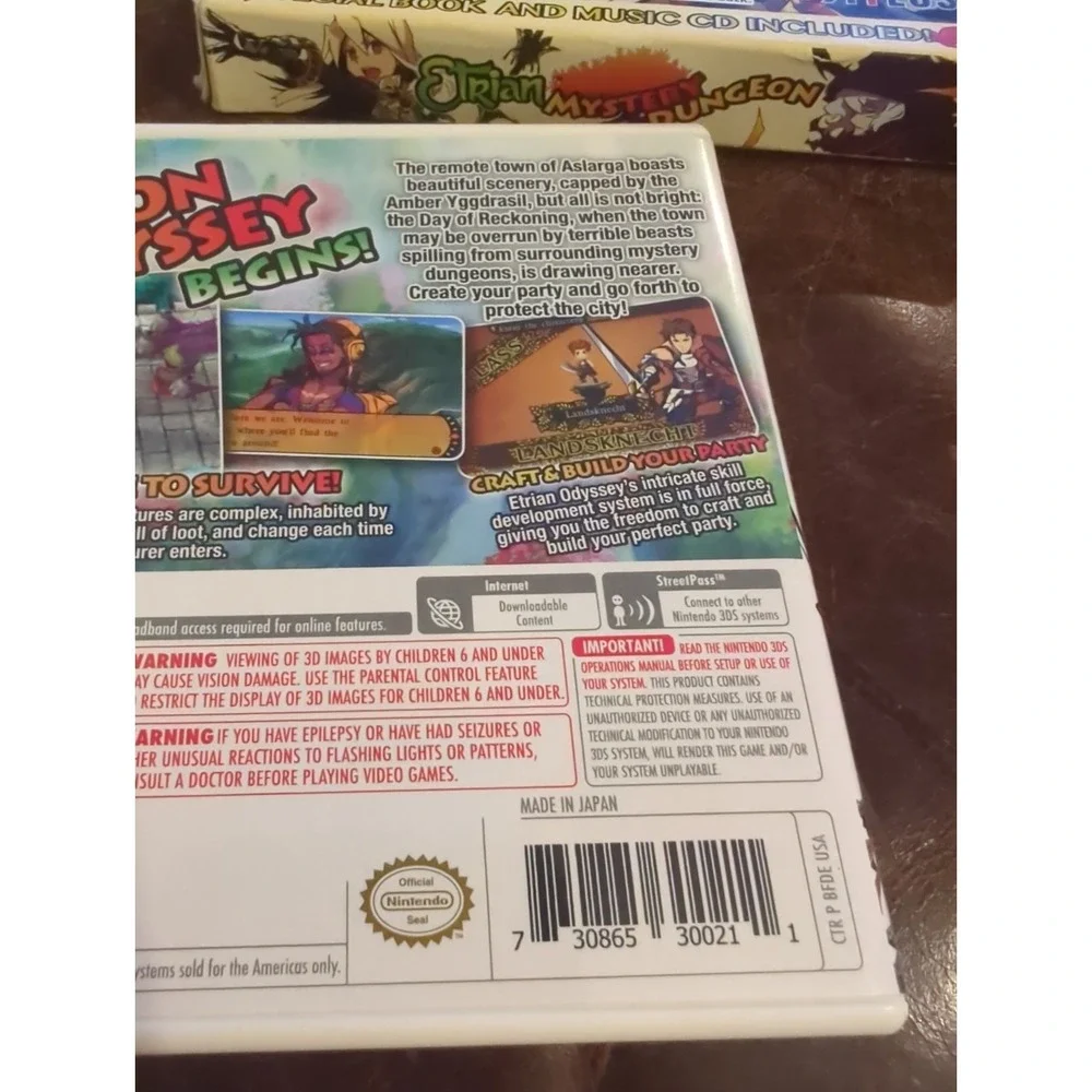 Etrian Mystery Dungeon Special Edition Nintendo 3DS 2015 CIB Outer Box Music CD